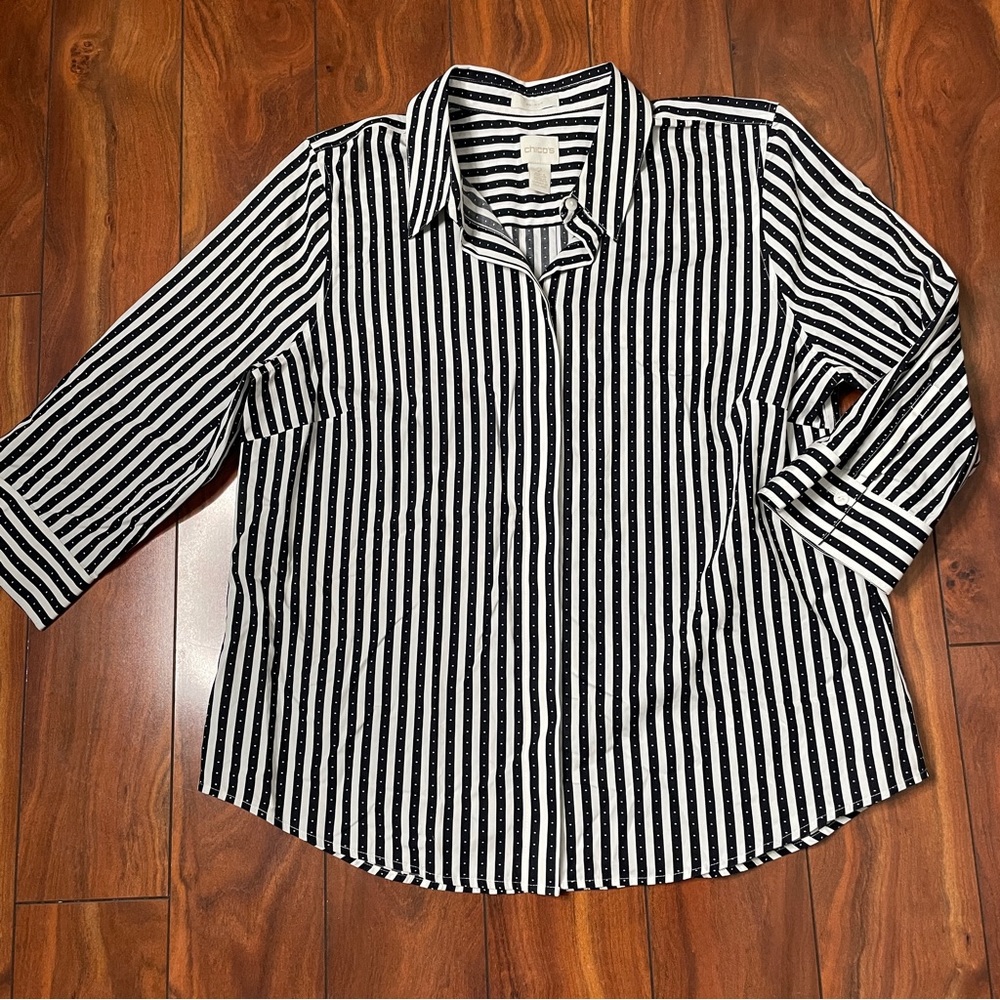 Chico's No-Iron Button Back Button Down Shirt - image 4